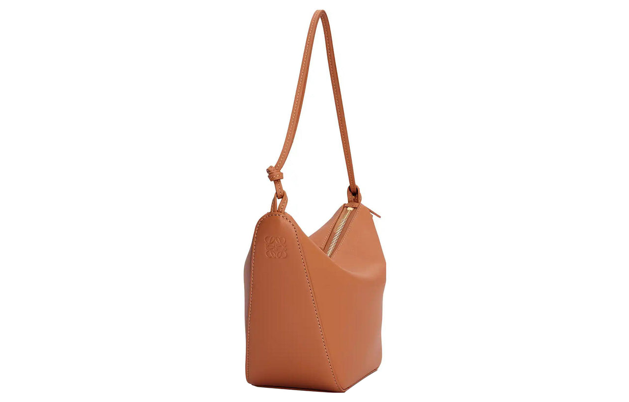 LOEWE Hammock Hobo Cow Leather Hobo Bag Handbag Shoulder Bag Mini Women's Tan