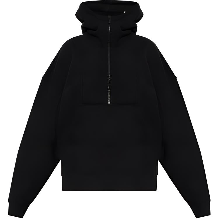 SAINT LAURENT Zip Detailed Long Sleeved Hoodie