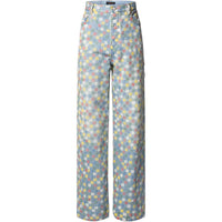LOUIS VUITTON Damier Denim Wide-Leg Pants