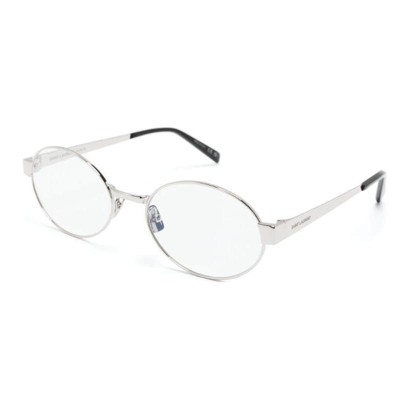 SAINT LAURENT Logo engraved Oval frame Glasses