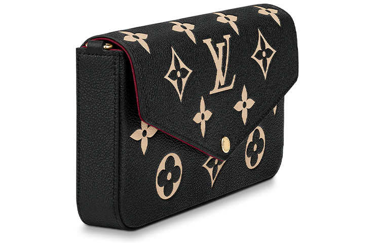 LOUIS VUITTON Félicie Pochette Bicolor Monogram Empriente Black/Beige