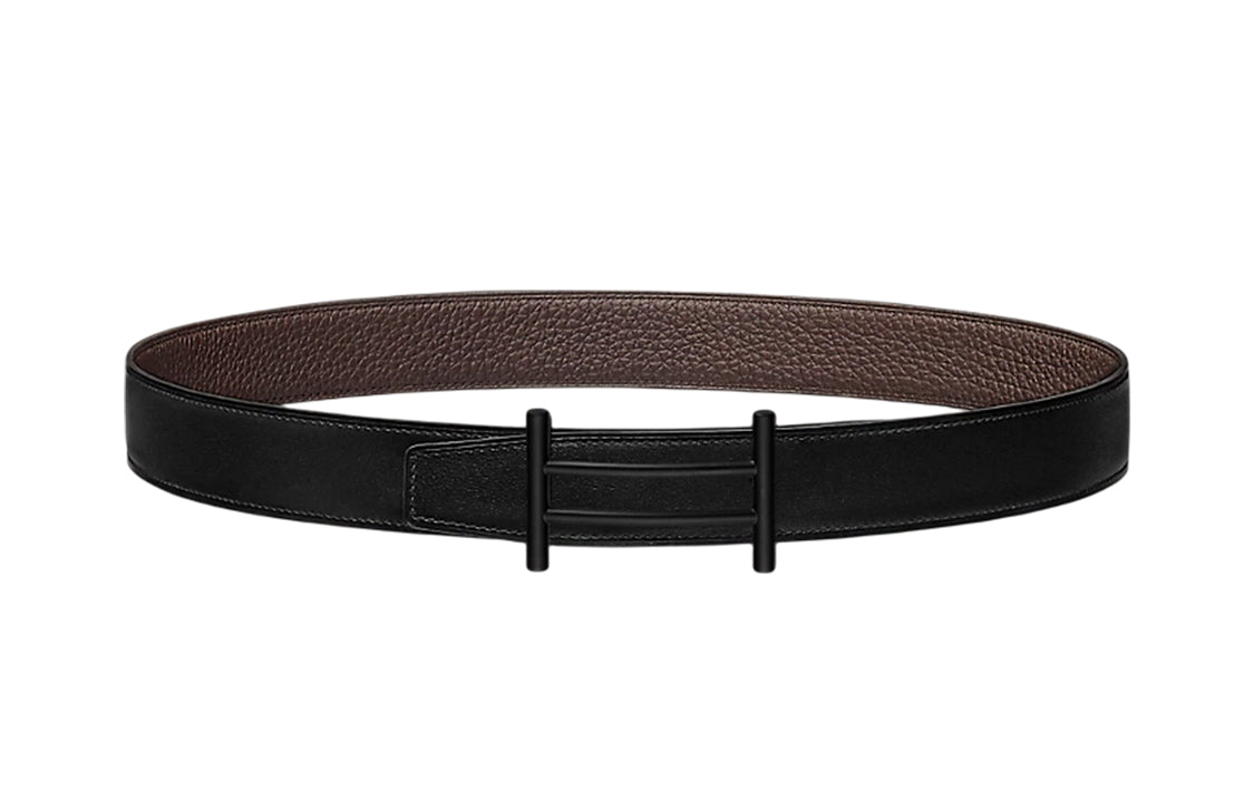 HERMES Leather Belts Men Black