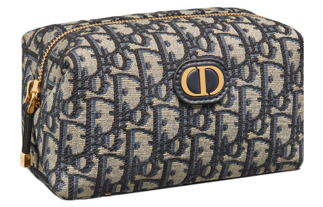 DIOR 30 Montaigne Oblique Printed Fabric Clutch Women's Blue