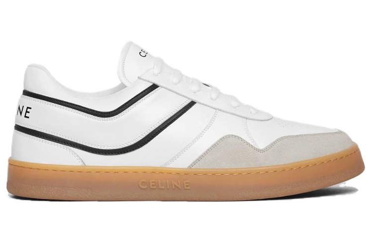 CELINE Trainer Low Top Skateboard Shoes Men's White
