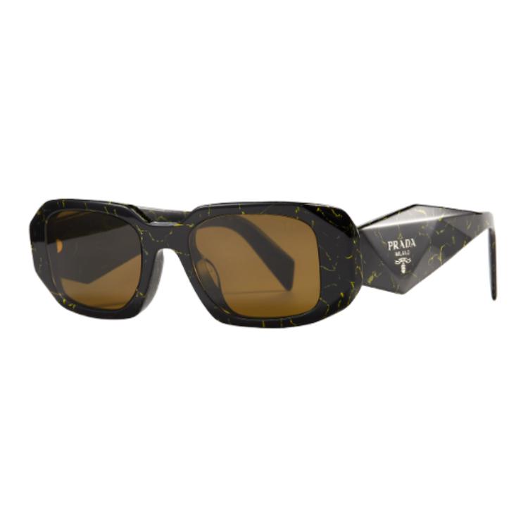 PRADA Plate Frame Metal Enamel Rectangular Sunglasses Women's Multicolor