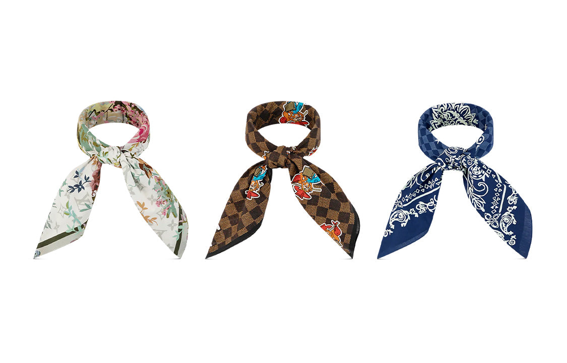 LOUIS VUITTON Silk Scarf Unisex Multicolor/Blue/Brown