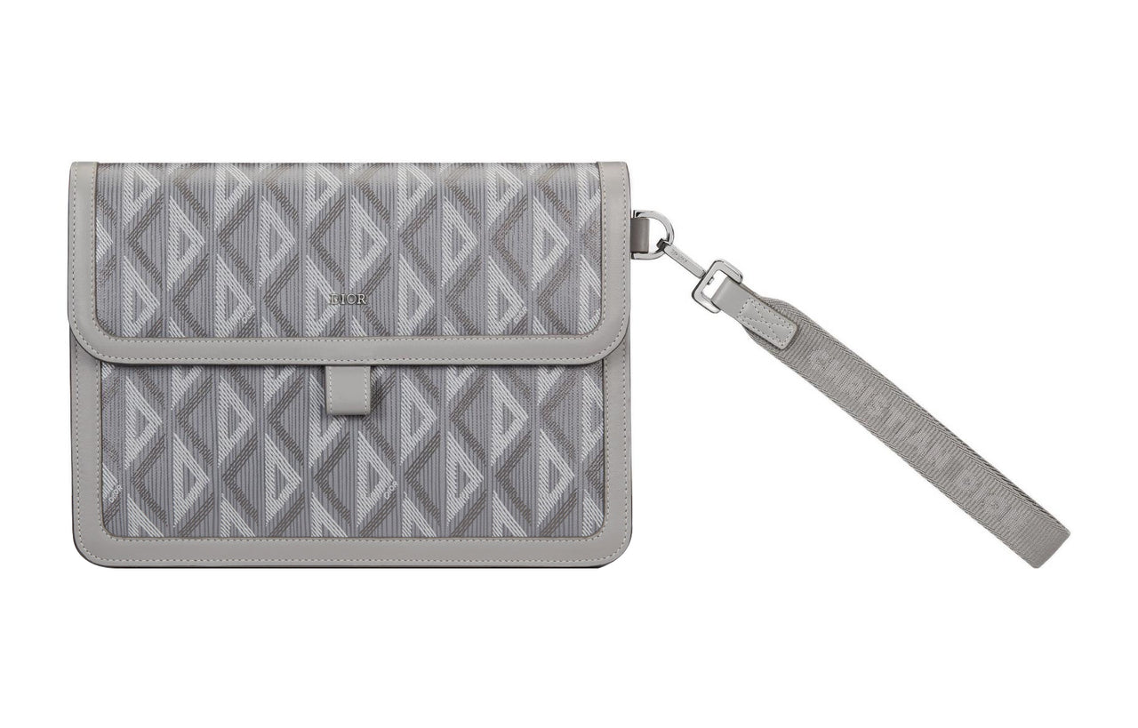 DIOR Hit The Road Canvas With Smooth Cow Leather Clutch Men's