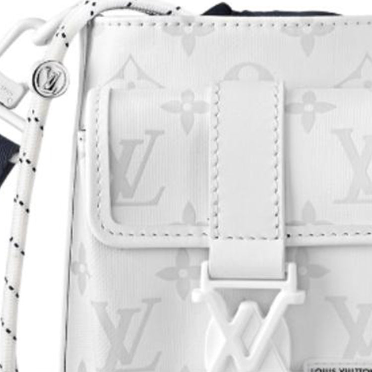 LOUIS VUITTON Copa America Collaboration Leather Trim Shoulder Bag Crossbody Bag Men's White