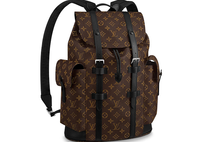 LOUIS VUITTON CHRISTOPHER Canvas With Leather Backpack Medium Size Men's Brown