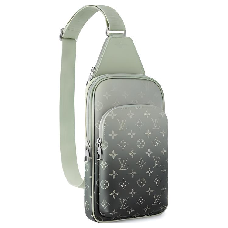 LOUIS VUITTON Avenue Leather Shoulder Bag, Crossbody Bag Men's Gray Green