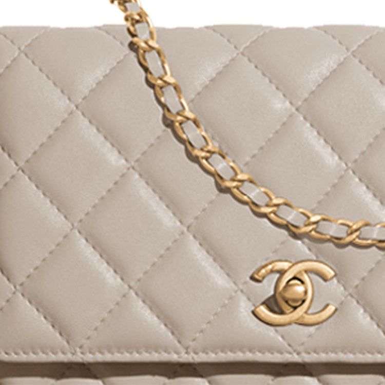 CHANEL WOC Smooth Lambskin Shoulder Bag, Crossbody Bag Mini Women's Light Purple