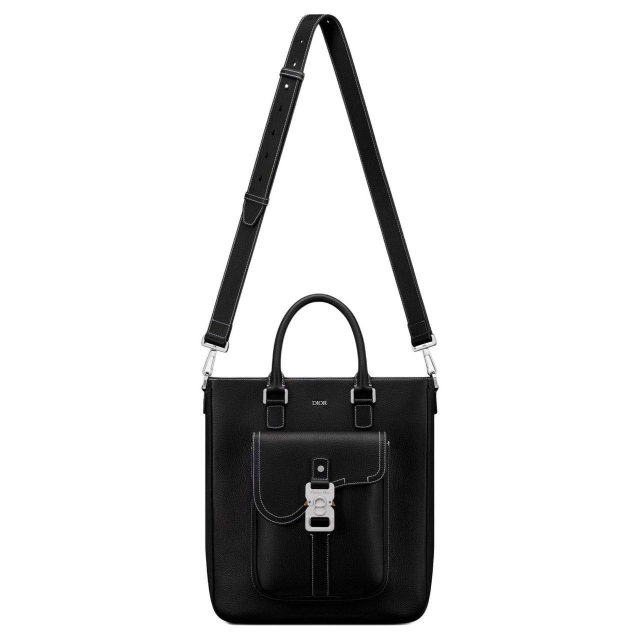 DIOR Saddle Grain Calfskin Tote Bag, Shopping Bag, Shoulder Bag, Crossbody Bag, Handbag Men's Black