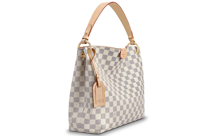 LOUIS VUITTON Graceful Cow Leather Hobo Bag, Tote Bag, Handbag Small Size Women's White