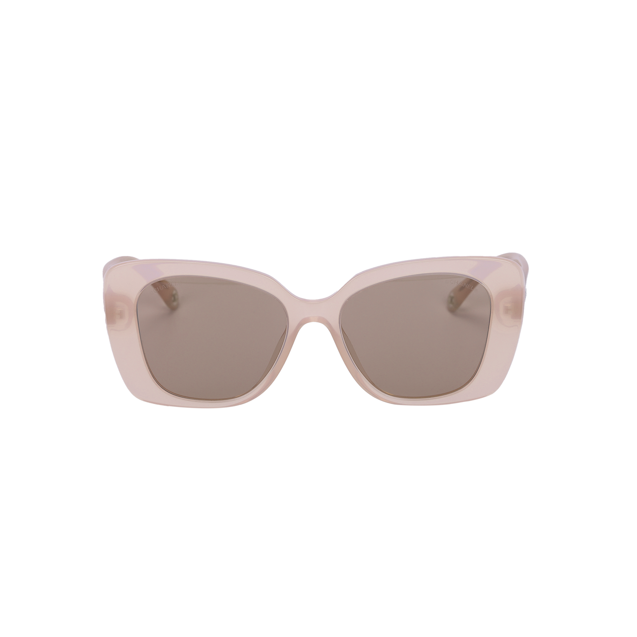 CHANEL Plate Frame Rectangular Sunglasses Unisex Pink