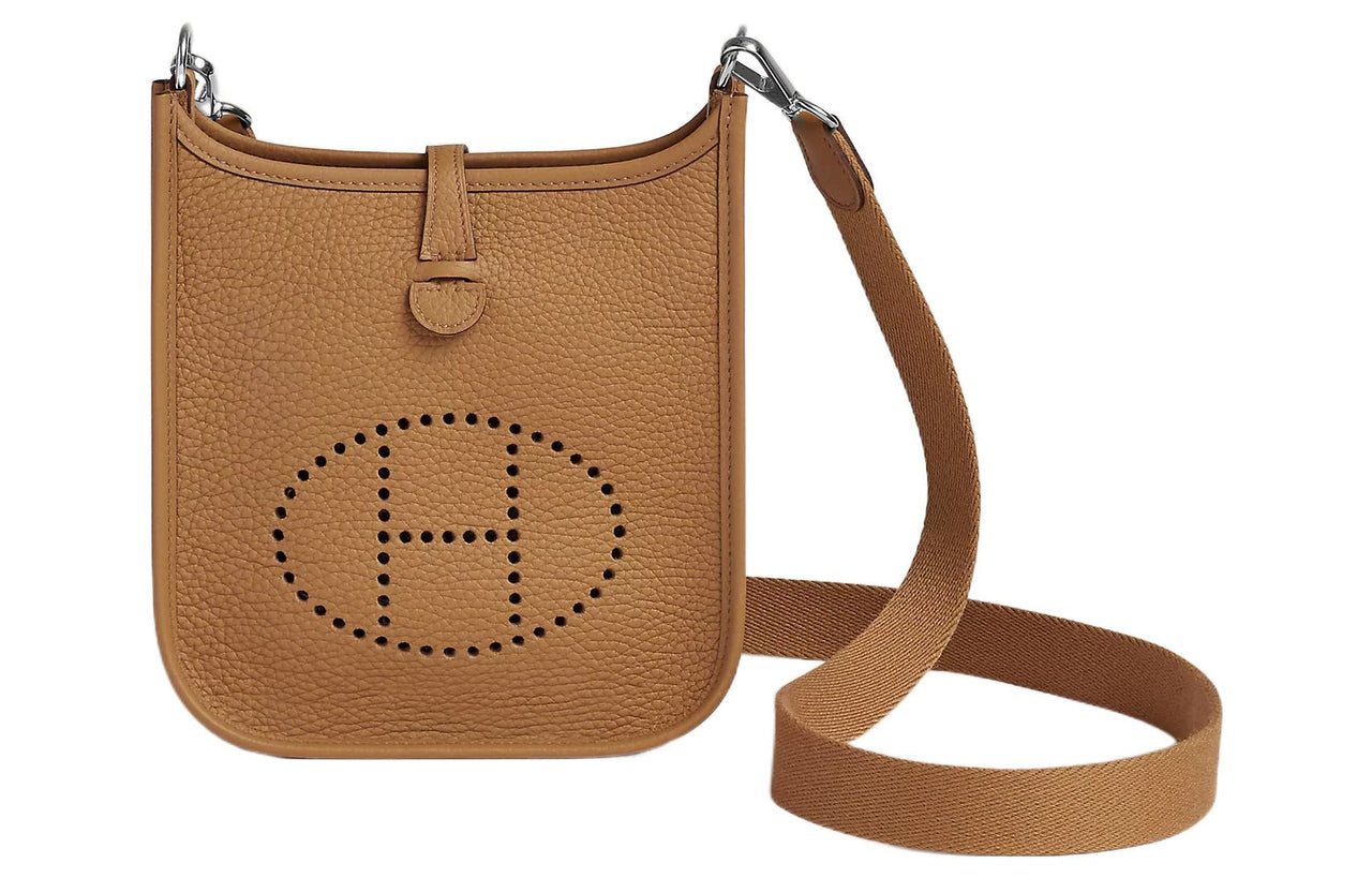 HERMES Evelyne Clemence Bullock Leather Crossbody Bag, Shoulder Bag Women's Cookie