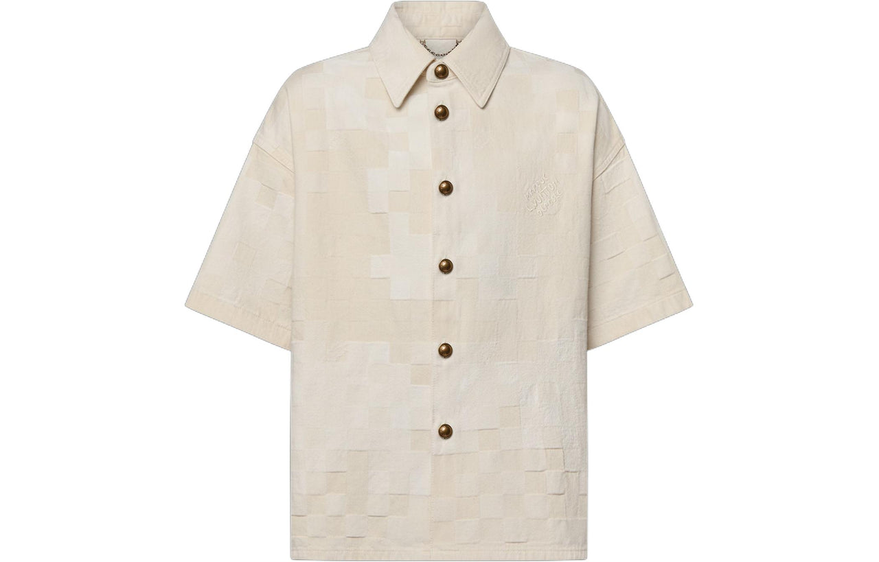 LOUIS VUITTON Damier Short-Sleeved Denim Shirt