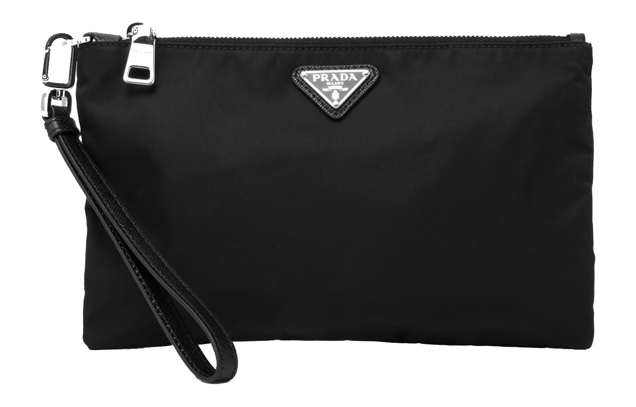 PRADA Nylon Clutches Wrist Bags Handbags Regular Men's Black