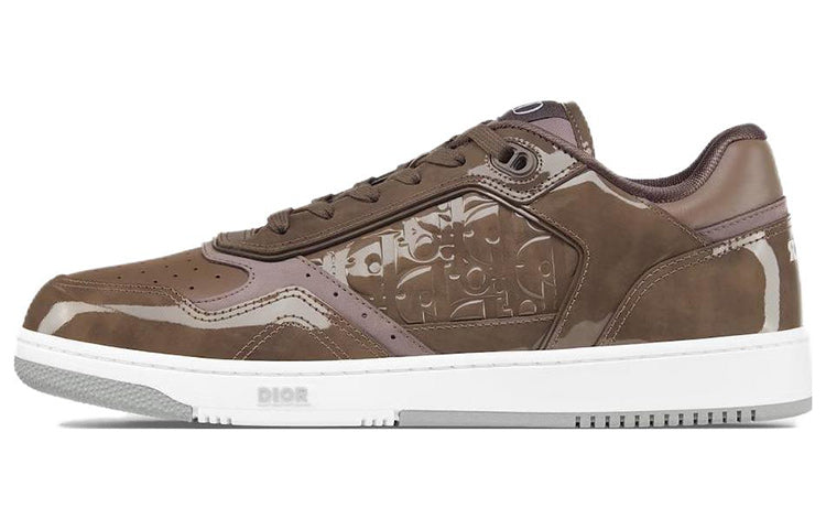 DIOR B27 Low Plum Patent DIOR Oblique Gravity Embossed