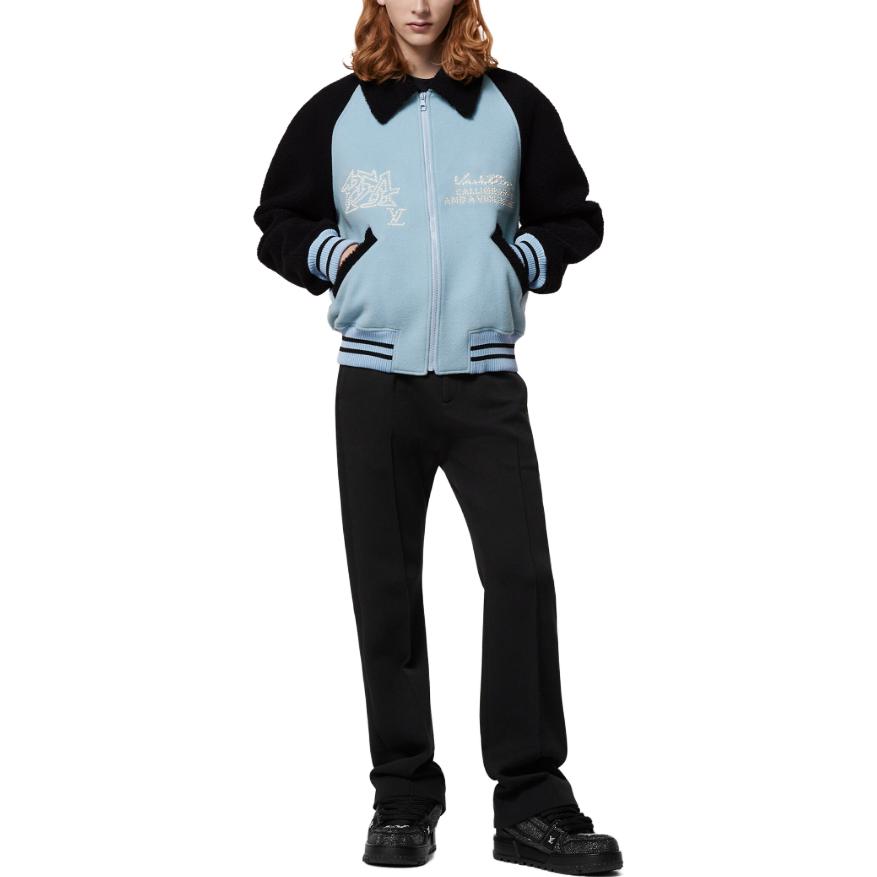 LOUIS VUITTON Shearling Wool Varsity Blouson