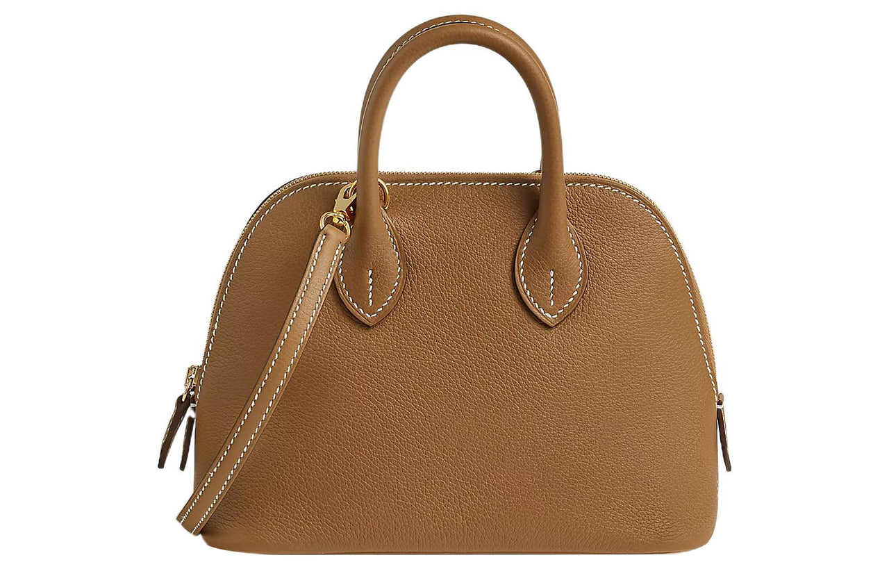 HERMES Bolide Evercolor Calfskin Bowling Bag Handbag Shoulder Bag Crossbody Bag Mini Women's 37 Gold Gold