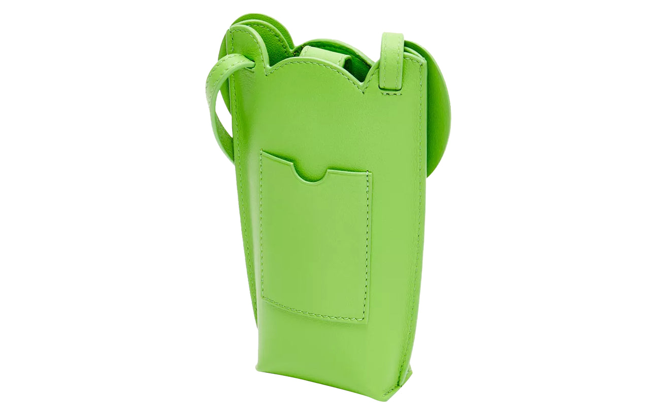 LOEWE Elephant Pocket Cow Leather Cell Phone Pouch, Shoulder Bag, Crossbody Bag Regular Women's Turquoise Glaze