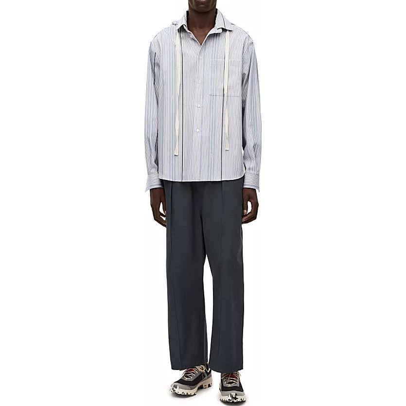 LOEWE Jacquard Hooded Wool And Cotton Shirt