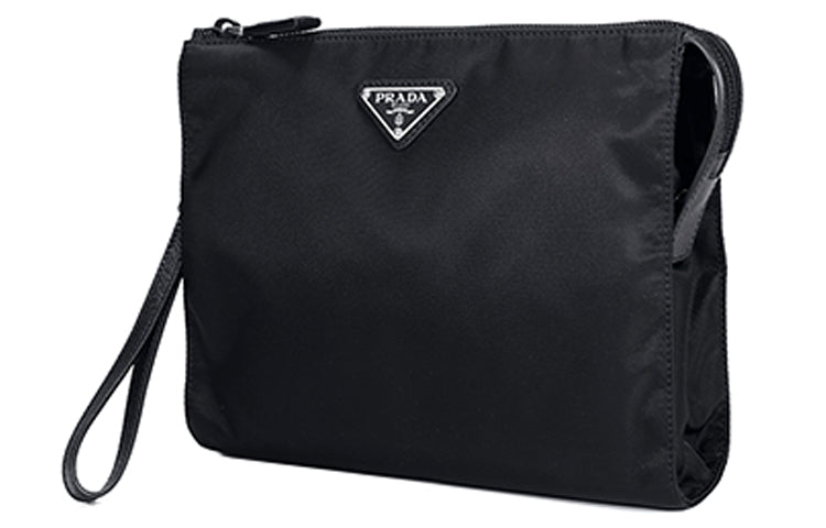 PRADA Nylon Fabric Makeup Bags Clutches Men's Black
