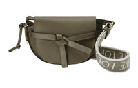 LOEWE Mini Gate Dual Bag In Soft Calfskin And Jacquard Autumn Green