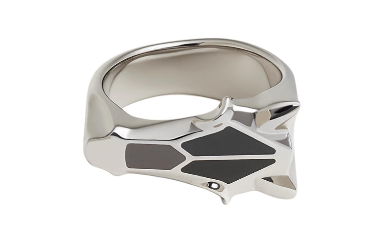 HERMES Lacquer Art, Metal, Stainless Steel Rings Men's Silver