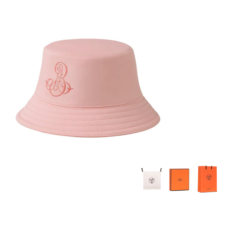 HERMES Cotton Bucket Hats Women's Pink