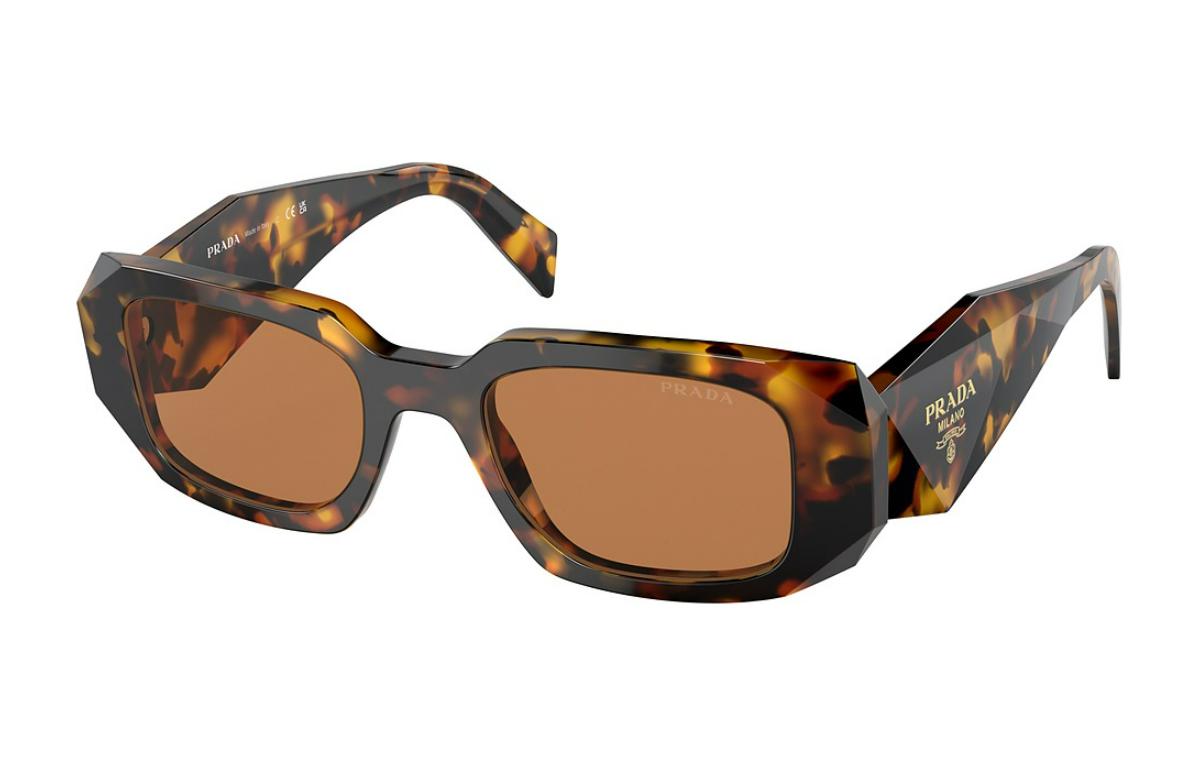 PRADA Plastic Rectangular Sunglasses Unisex Tortoiseshell