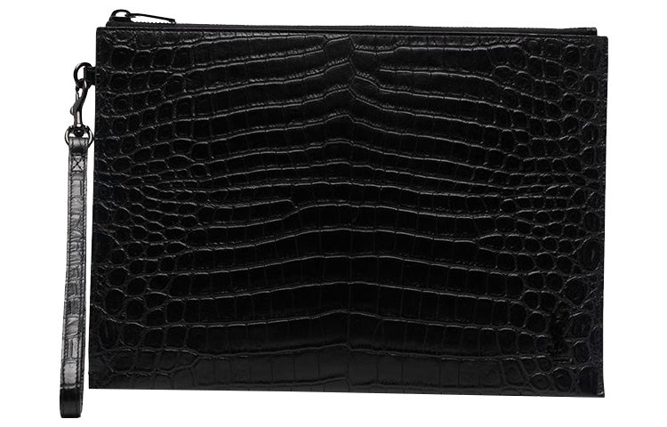 SAINT LAURENT PARIS Grained Leather Handbags Clutches Mini Unisex Black