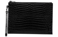 SAINT LAURENT PARIS Grained Leather Handbags Clutches Mini Unisex Black