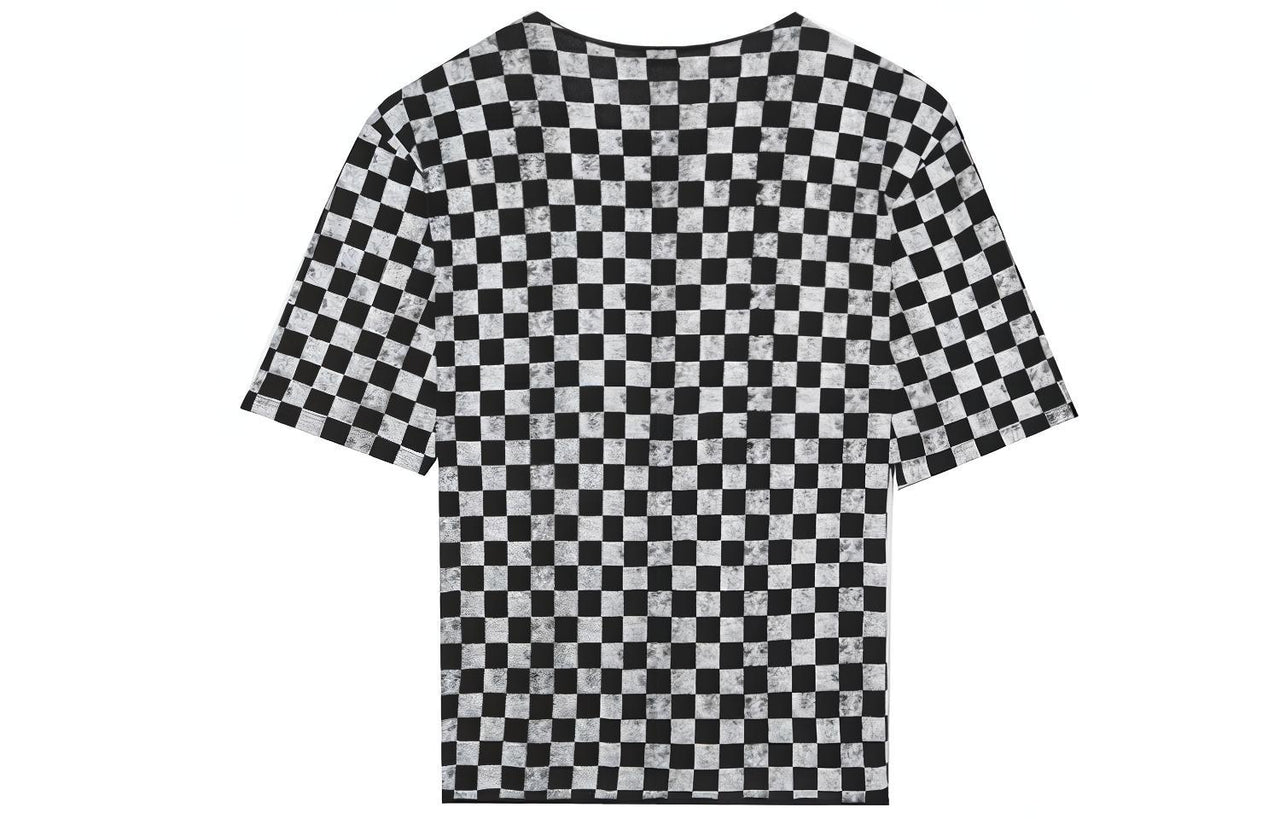 SAINT LAURENT Check Printed Crewneck T-Shirt