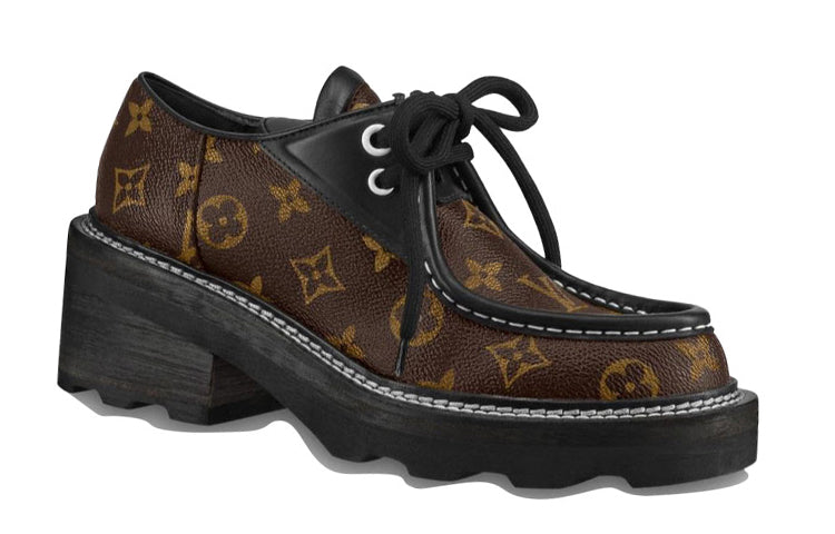 LOUIS VUITTON Beaubourg Platform Derby Shoes 'Brown' Women's