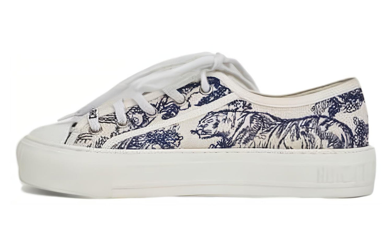 DIOR Walk'n'Dior Platform Shoes Low Top Stylish Skateboarding Shoes Women's Blue