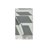 HERMES Cashmere Knit Scarves Women's Ivory White/Medium Gray