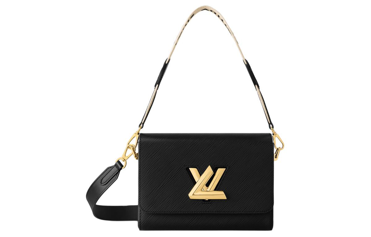 LOUIS VUITTON Twist Epi Grained Cow Leather Portable Crossbody Bag Shoulder Bag Medium Size Women's Black