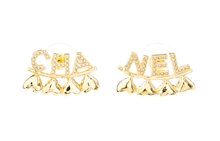 CHANEL Stud Earrings Women's Gold