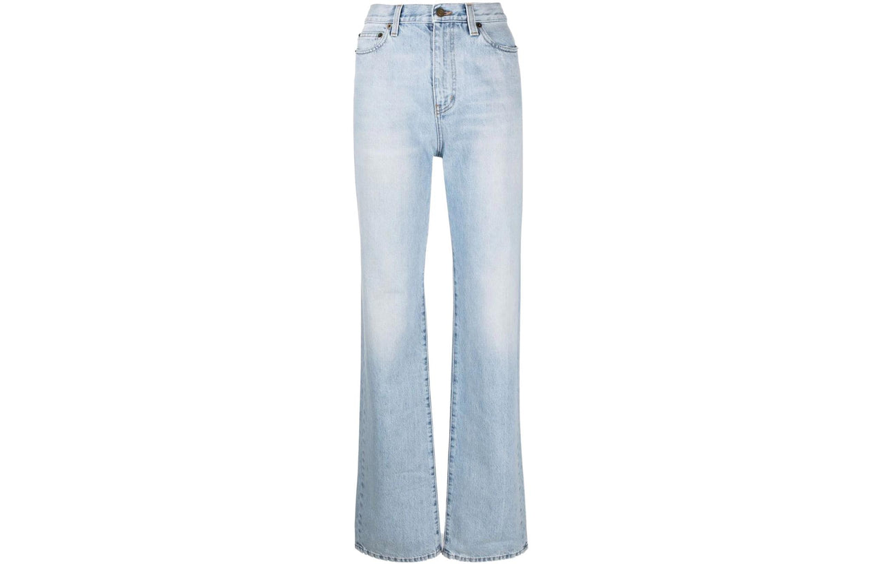 SAINT LAURENT Women's Janice Denim Jeans Clear Sky Blue