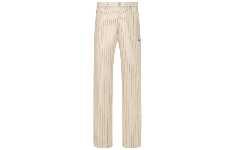 DIOR Striped Straight Leg Jeans