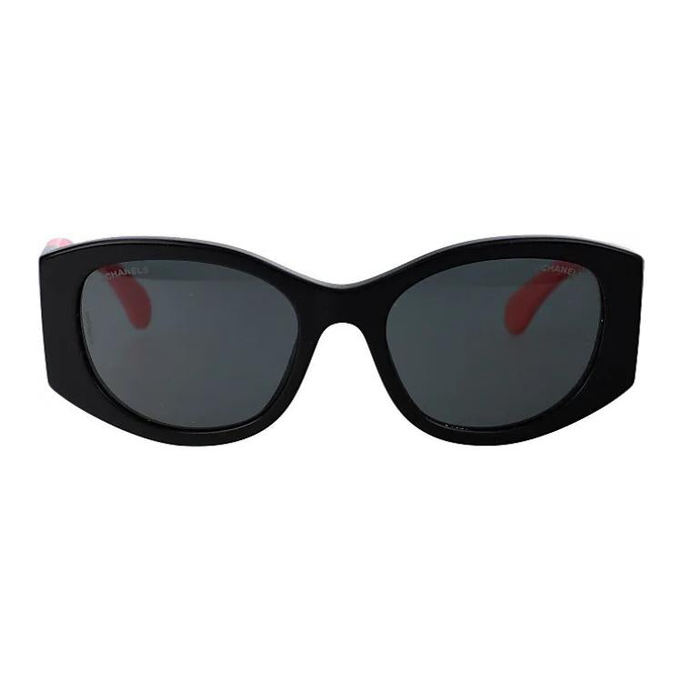 CHANEL Irregular Shape Sunglasses Unisex Pink