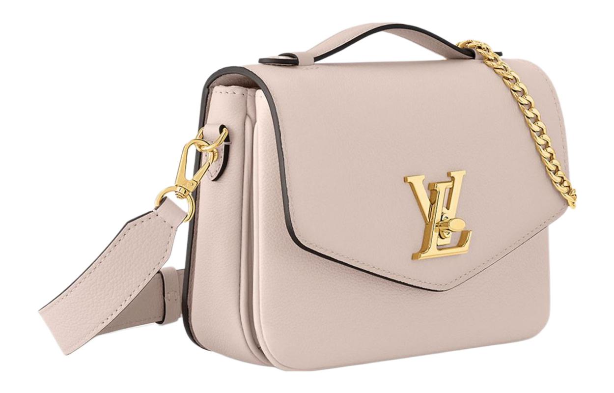 LOUIS VUITTON Grained Calfskin Handbag, Shoulder Bag, Crossbody Bag Regular Women's Light Pink