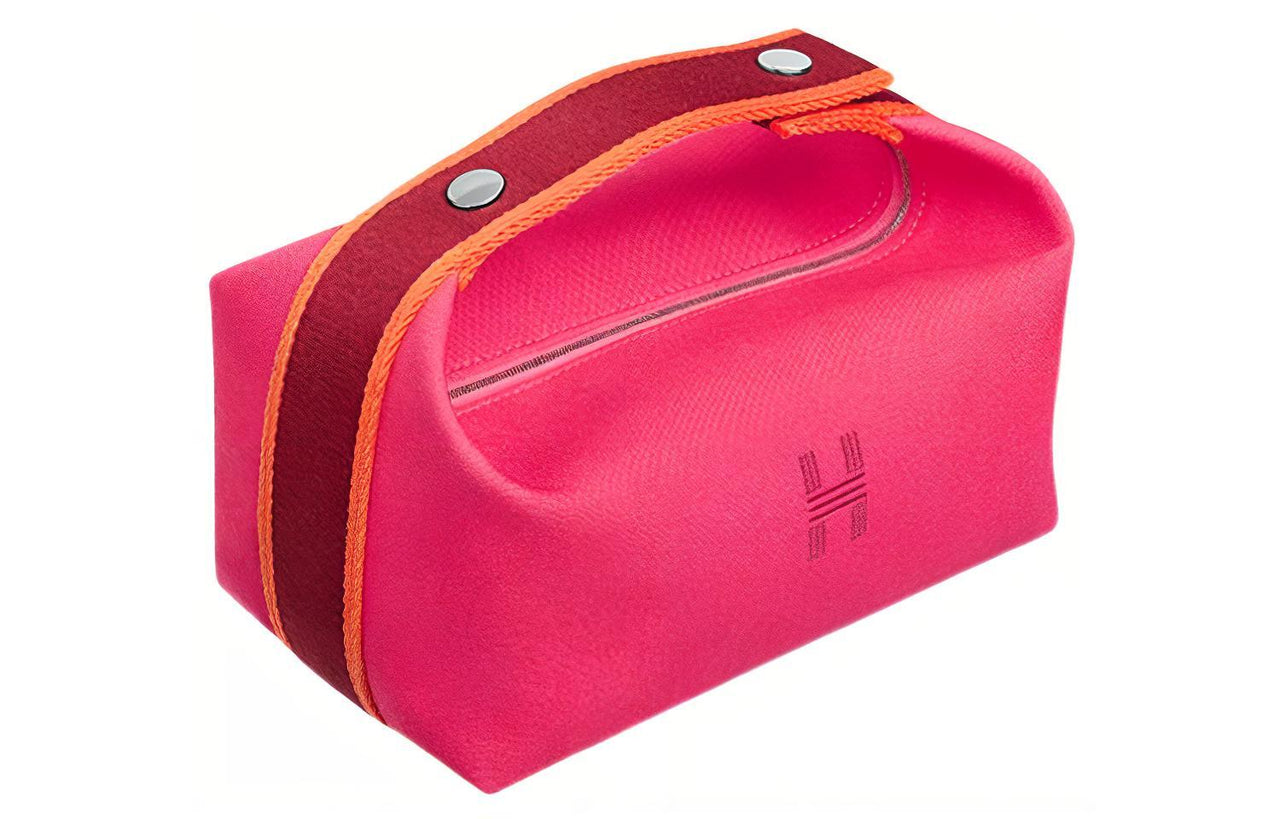 HERMES Bride-a-Brac Canvas Canvas Bag Storage Bags Toiletry Bags Small Size Women's Furong Multicolor