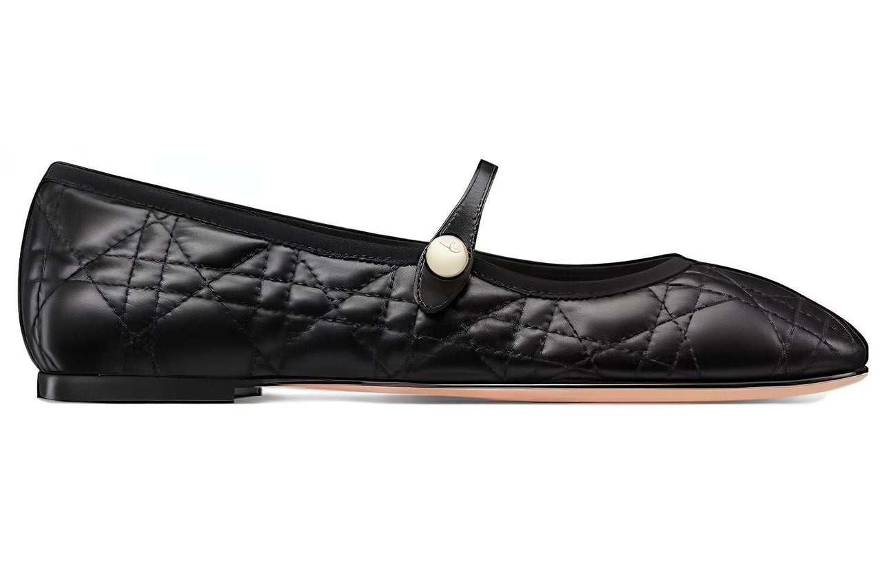 DIOR BALLET FLAT Casual Single Shoes Women's Black