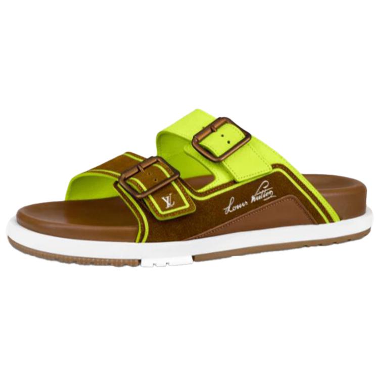 LOUIS VUITTON Trainer Slide Slippers Men's Yellow