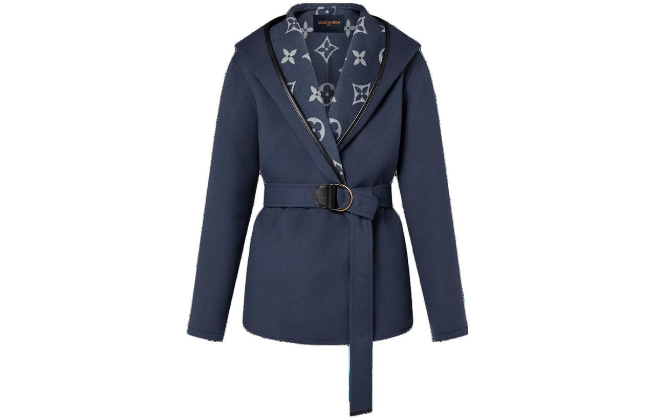LOUIS VUITTON Signature Short Hooded Wrap Coat