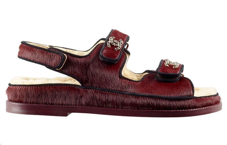 CHANEL Stylish Sandal Women's Burgundy