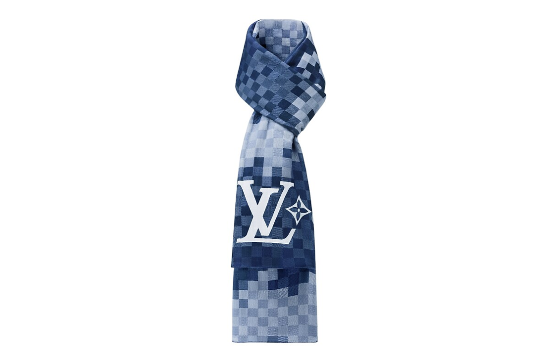 LOUIS VUITTON Knit Scarves Unisex Blue