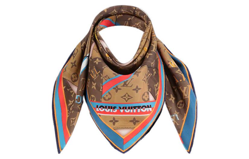 LOUIS VUITTON Silk Scarves Unisex Brown